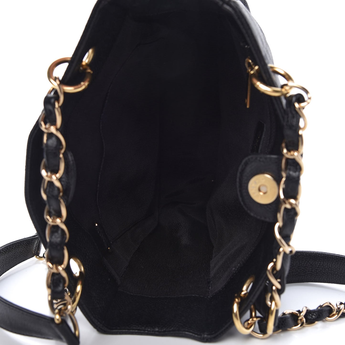 Caviar Quilted Petit Shopping Tote PST Black