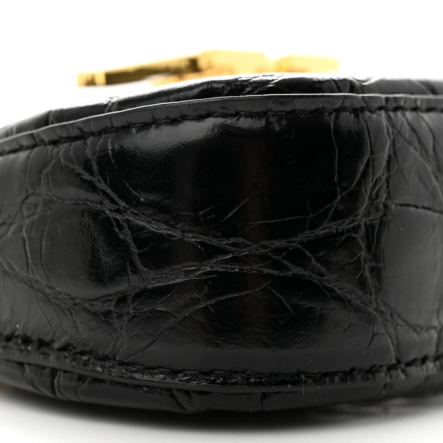 Crocodile Embossed Calfskin Micro Legacy Hobo Black