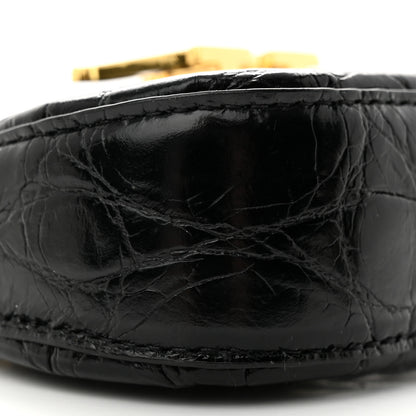 Alexander Wang Crocodile Embossed Calfskin Micro Legacy Hobo Black 9 of 13