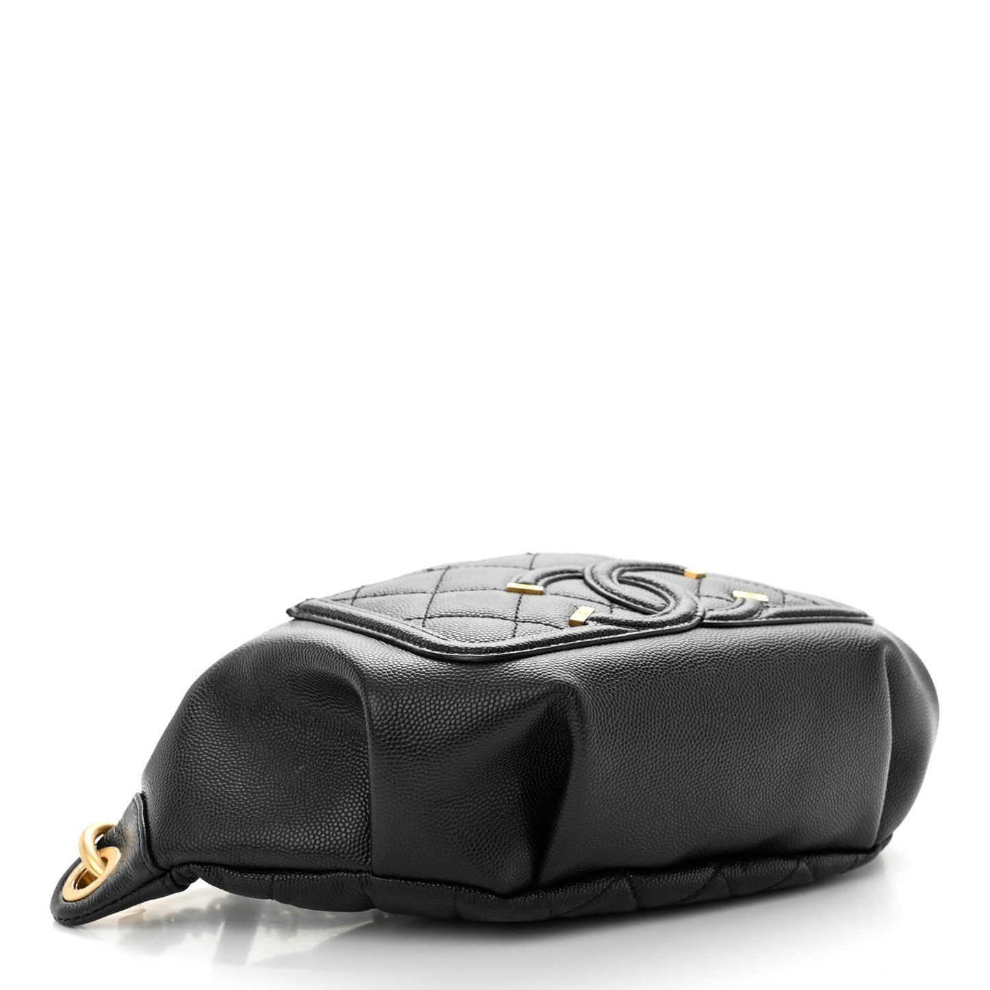 Caviar Quilted Filigree Waist Bag Black