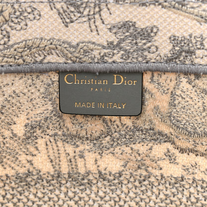 Christian Dior Canvas Embroidered Medium Dioriviera Toile De Jouy Book Tote Gray 6 of 10
