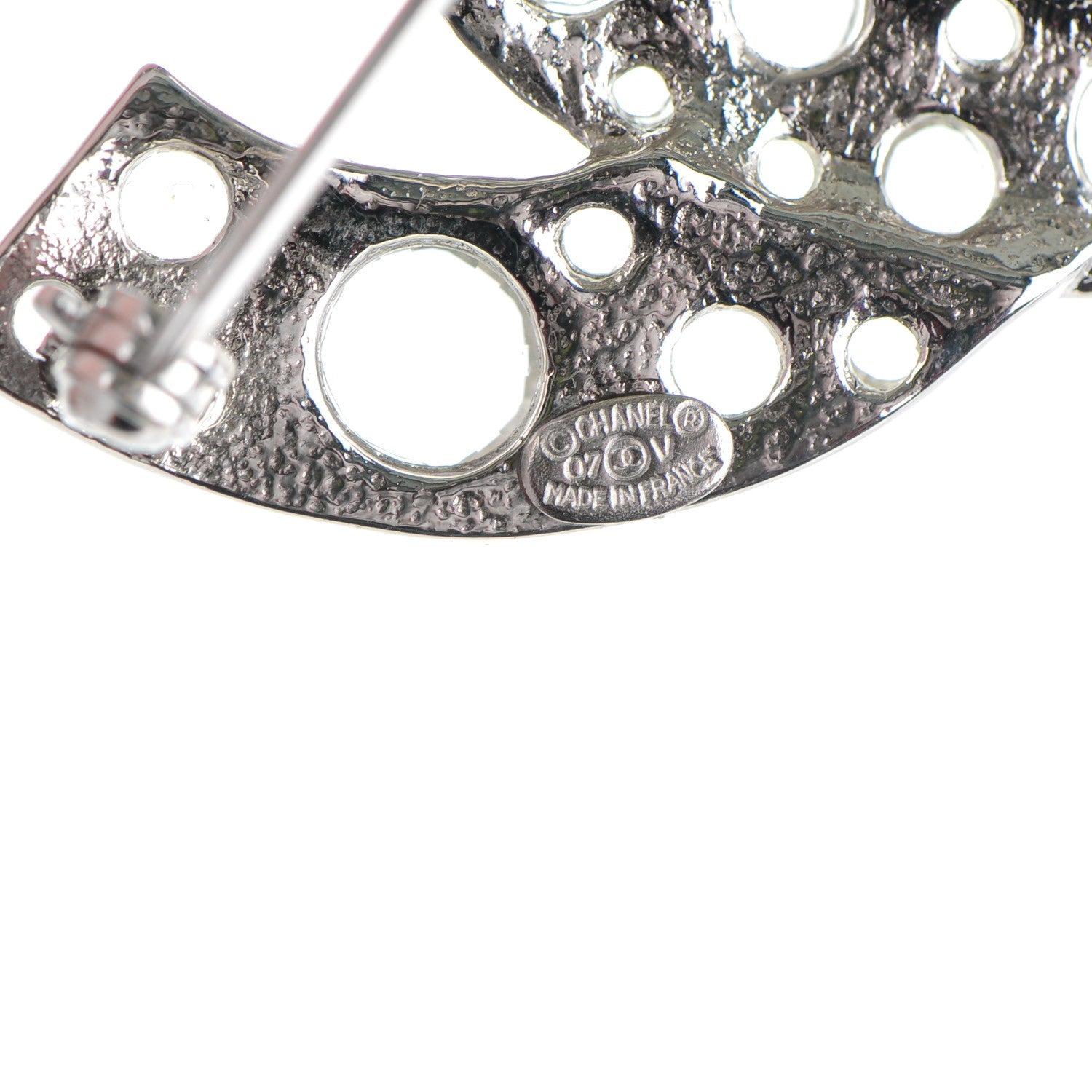 Chanel Crystal Large CC Brooch Silver 4 of 5