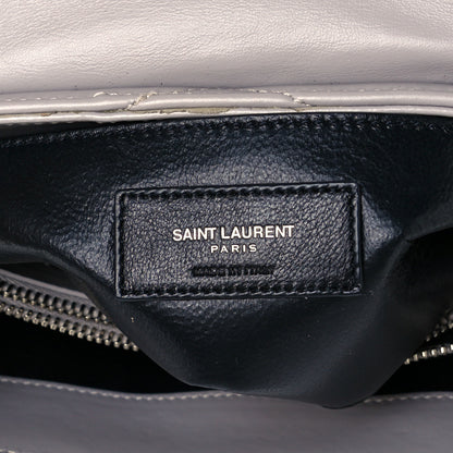 Saint Laurent Calfskin Y Quilted Monogram Small Loulou Chain Satchel Granite 7 of 11