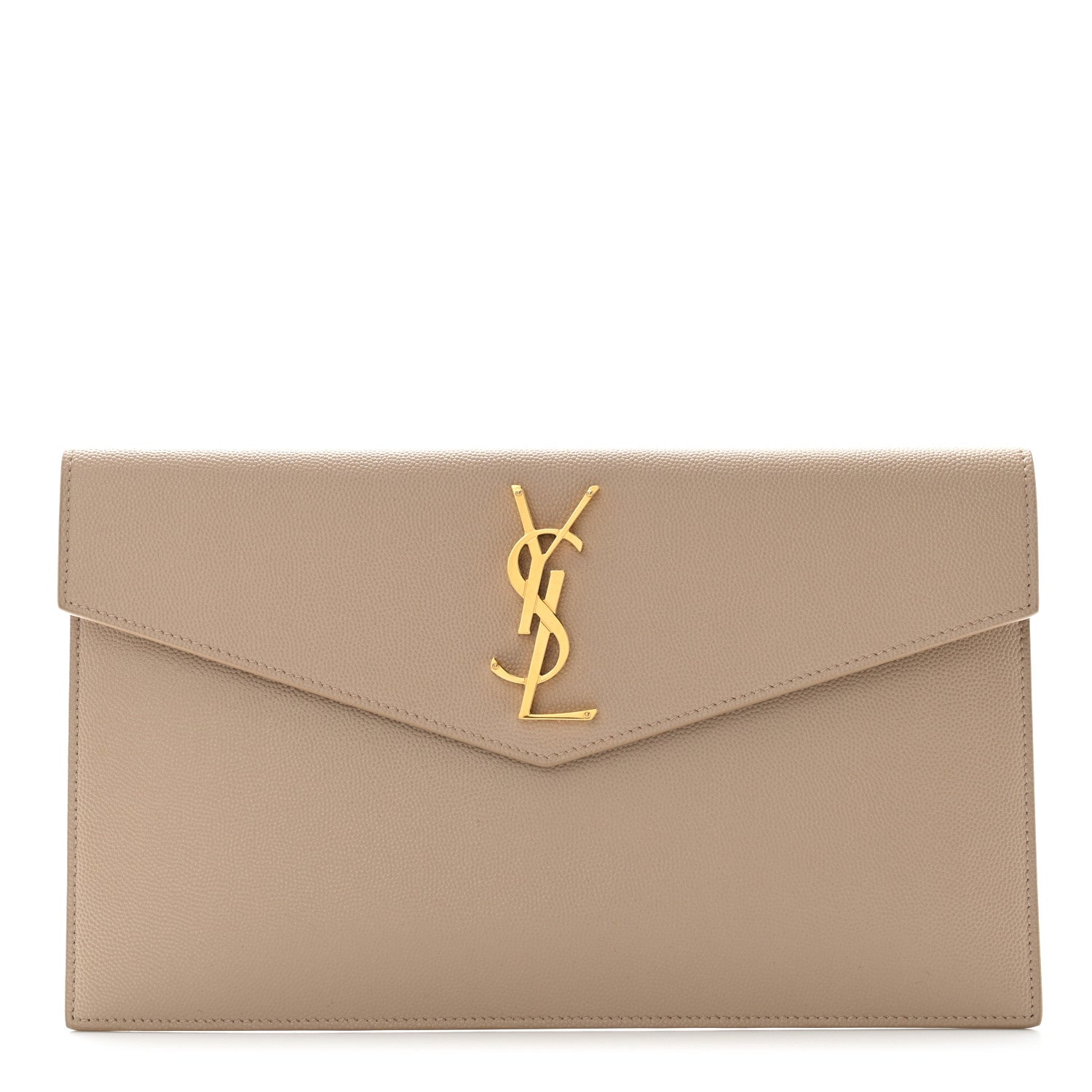 Saint Laurent Grain De Poudre Uptown Pouch Dark Beige 1 of 6