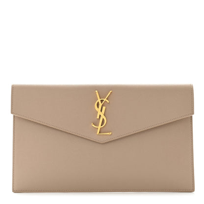 Saint Laurent Grain De Poudre Uptown Pouch Dark Beige 1 of 6