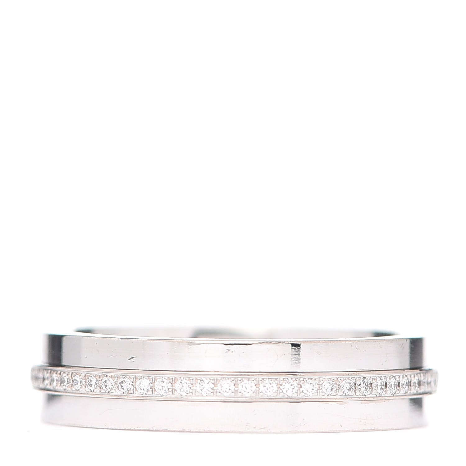 Tiffany 18K White Gold Diamond T Two Narrow Ring 50 5.5 3 of 5
