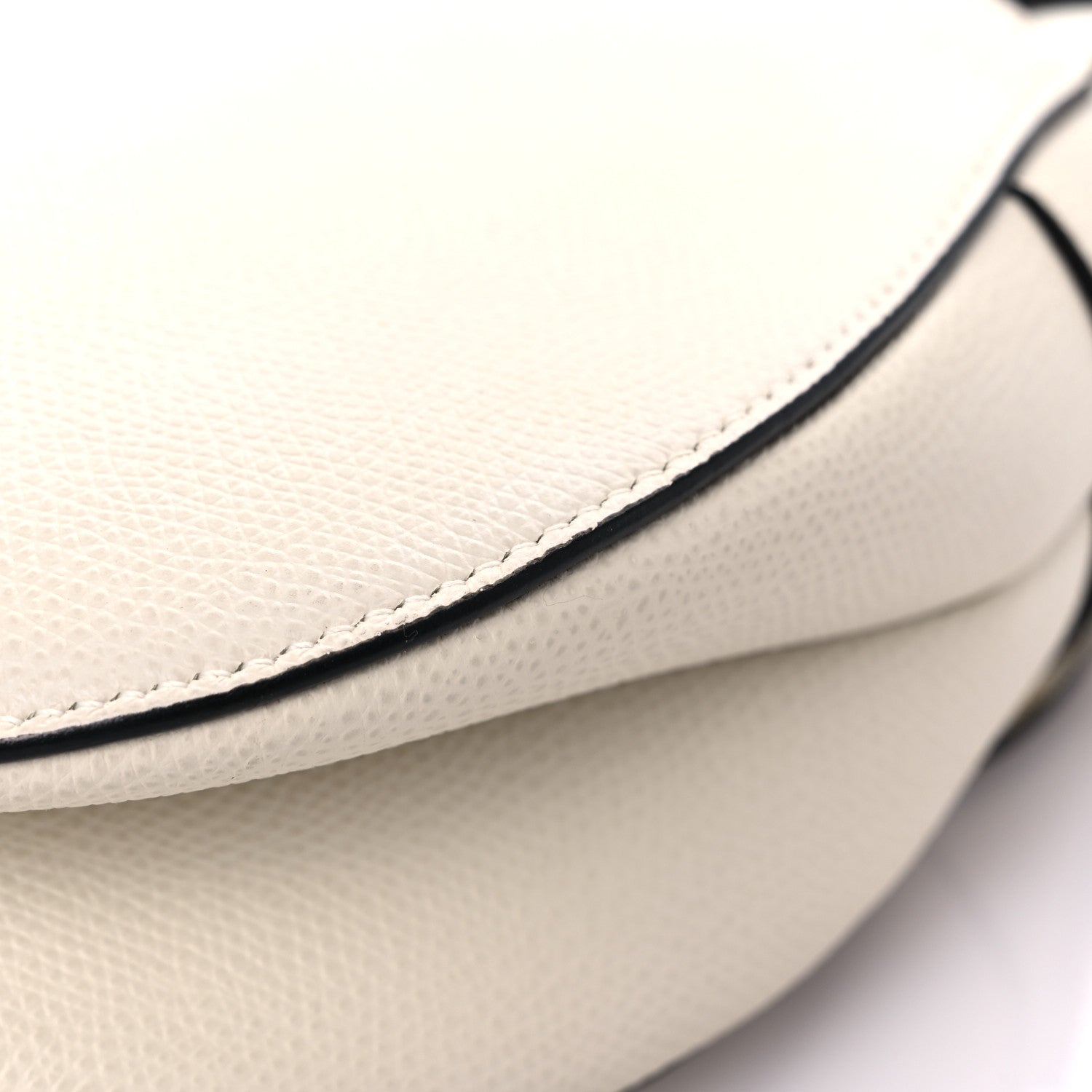 Christian Dior Grained Calfskin Saddle Bag White 11 of 18
