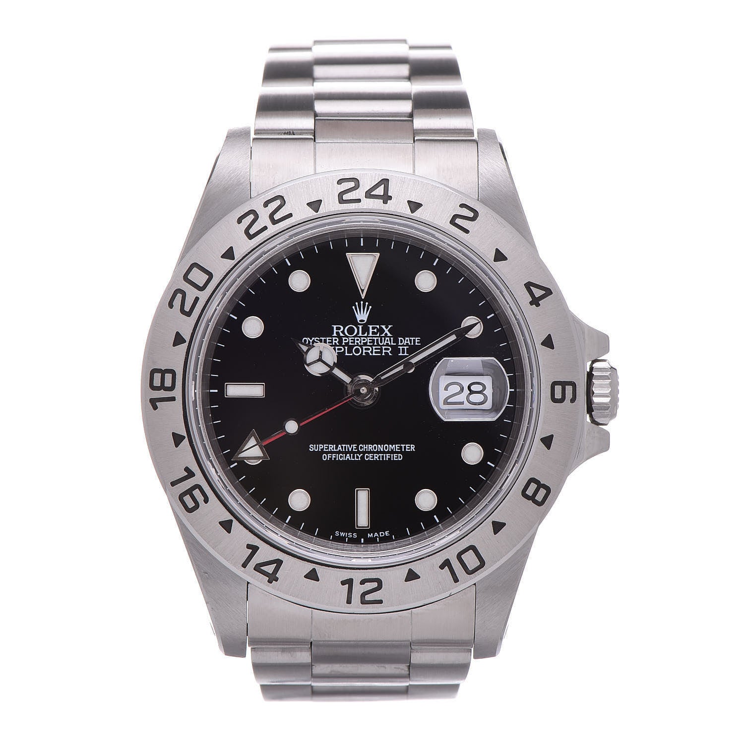 Rolex Stainless Steel 40mm Oyster Perpetual Date Explorer II Watch Black 16570 1 of 7