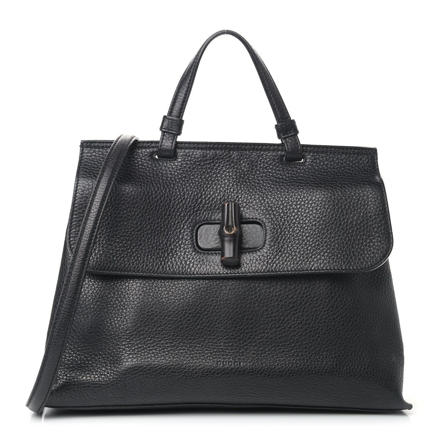 Cellarius Calfskin Medium Bamboo Daily Top Handle Bag Black