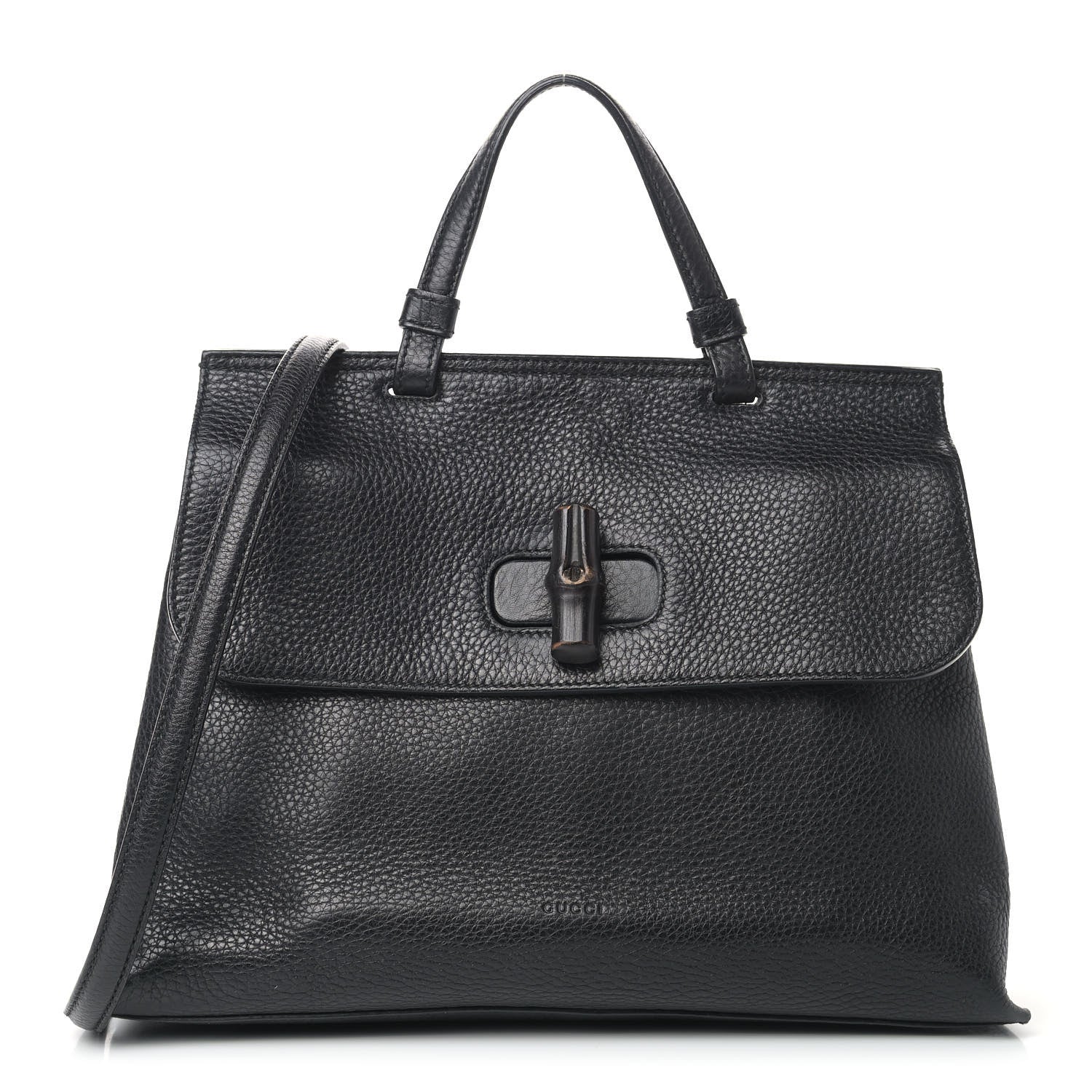 Gucci Cellarius Calfskin Medium Bamboo Daily Top Handle Bag Black 1 of 12