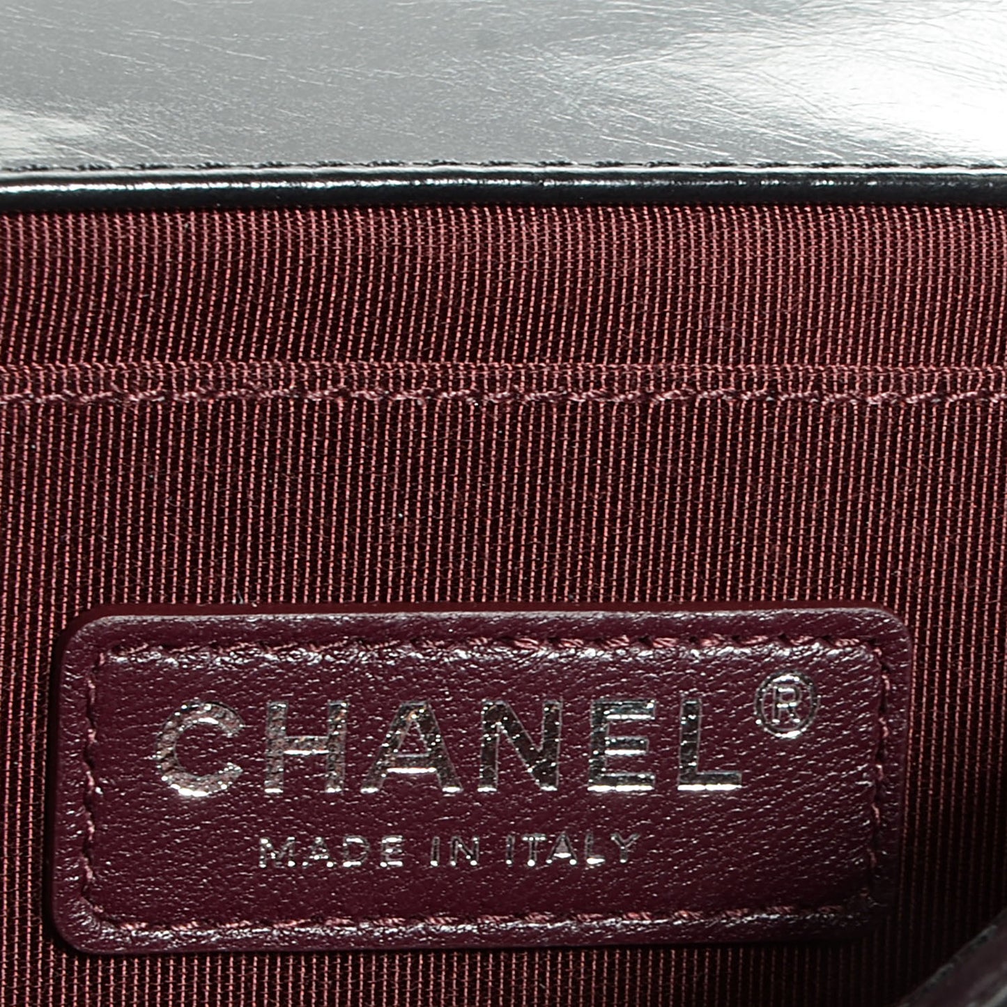Calfskin Medium Boy Chained Flap Black