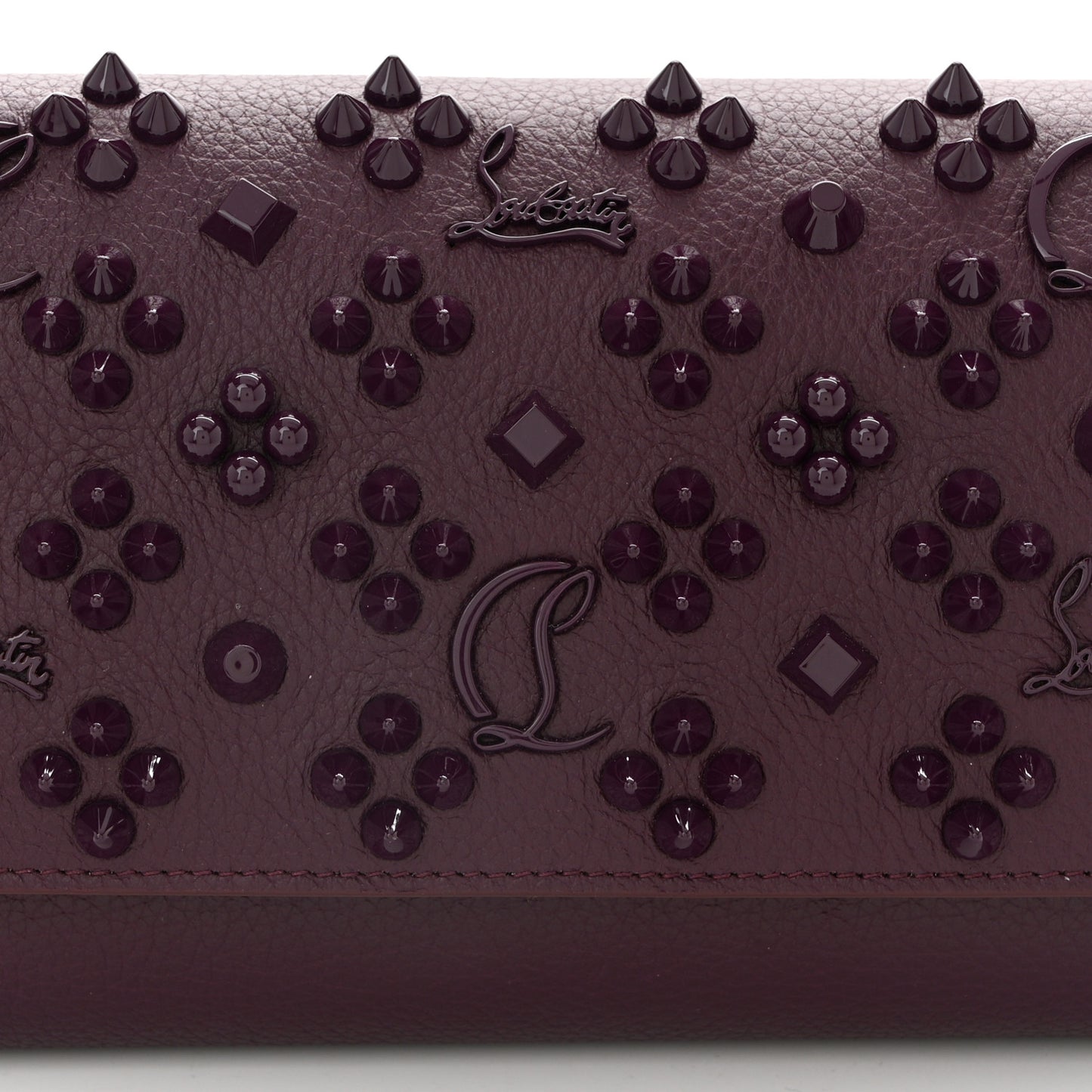 Calfskin Spikes Loubinthesky Paloma Clutch Merlot