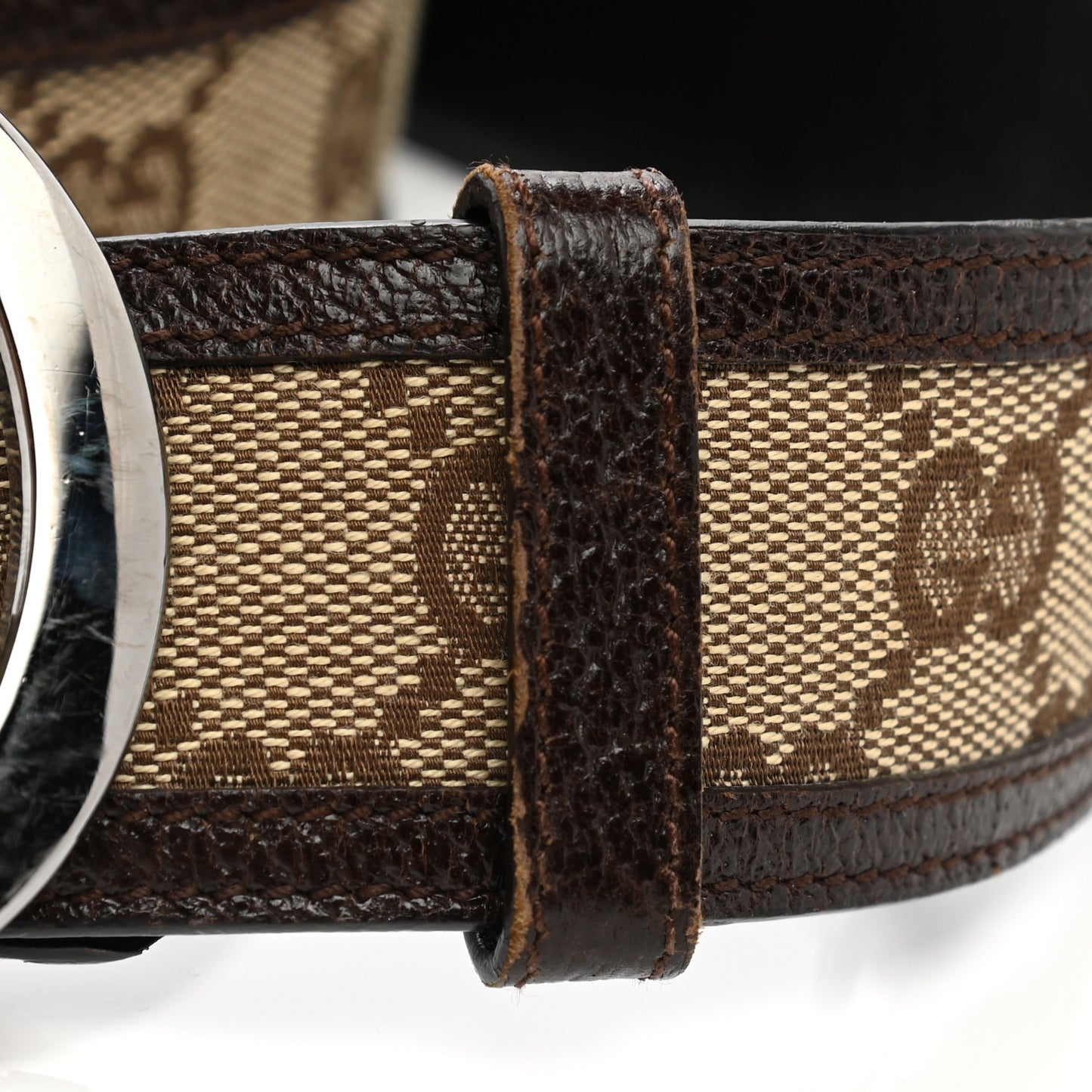 Monogram Interlocking G Belt 80 32 Dark Brown