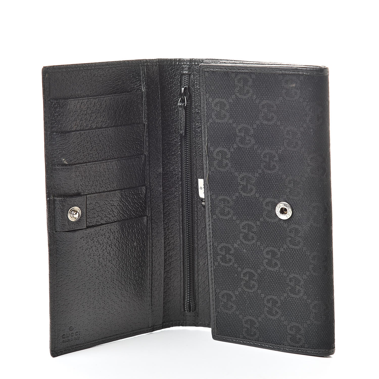 Gucci Monogram Metal Bar Continental Flap Wallet Black 6 of 18