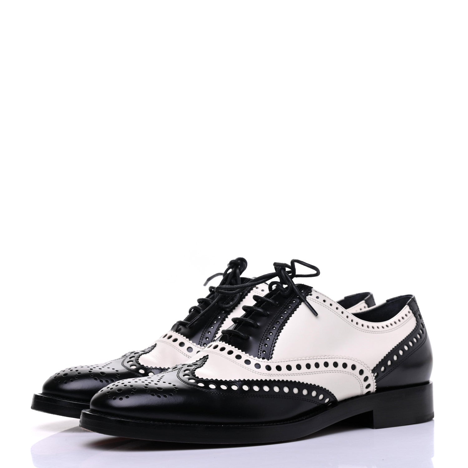 Christian Dior Calfskin Diorunit Oxford Flats 37.5 Black White 3 of 16