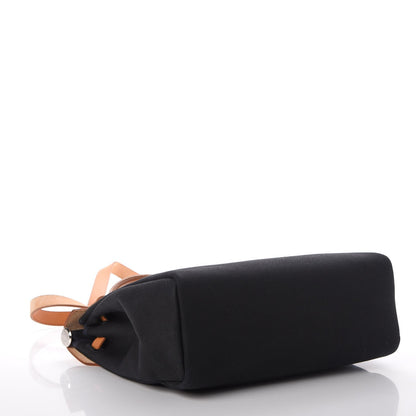 Hermes Toile Vache Calfskin Herbag 30 PM Black Natural 6 of 14