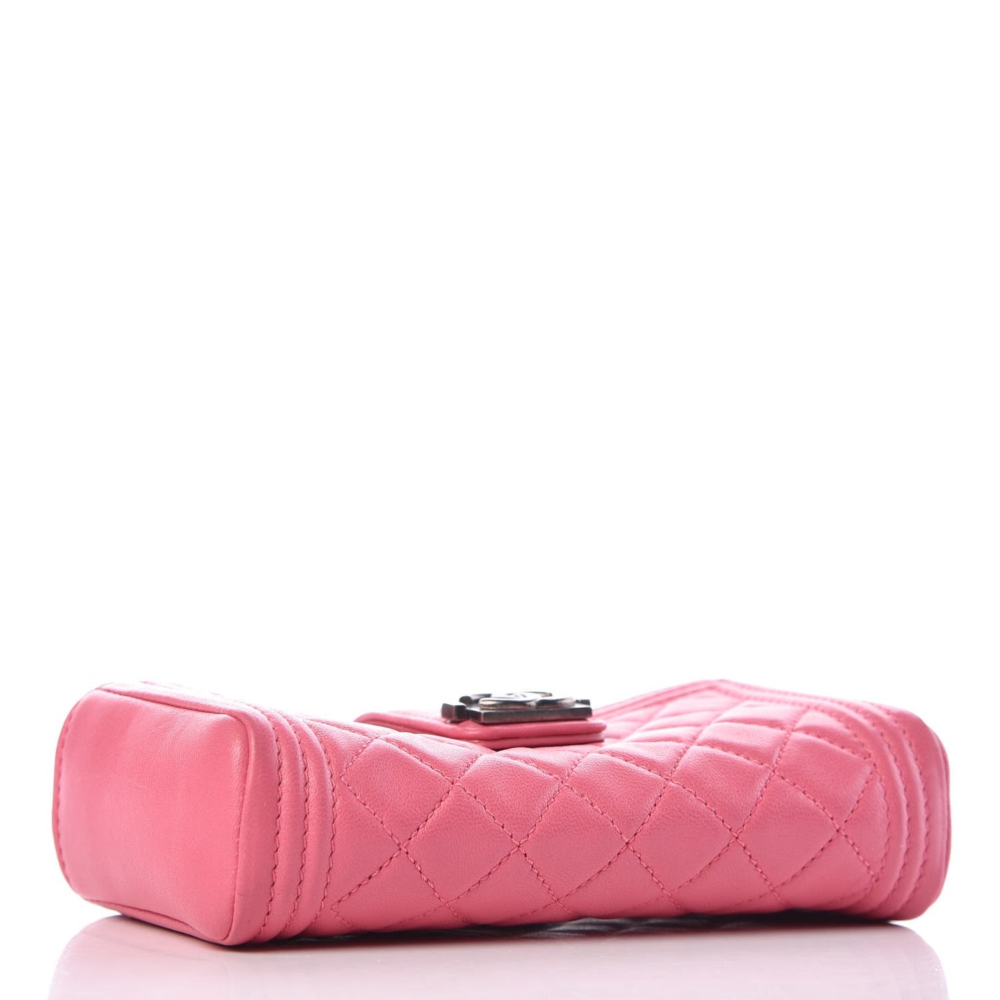 Lambskin Quilted Mini Boy Phone Holder Clutch Pink