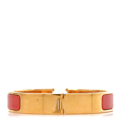 Hermes Enamel Narrow Clic Clac H Bracelet Papaye 3 of 4