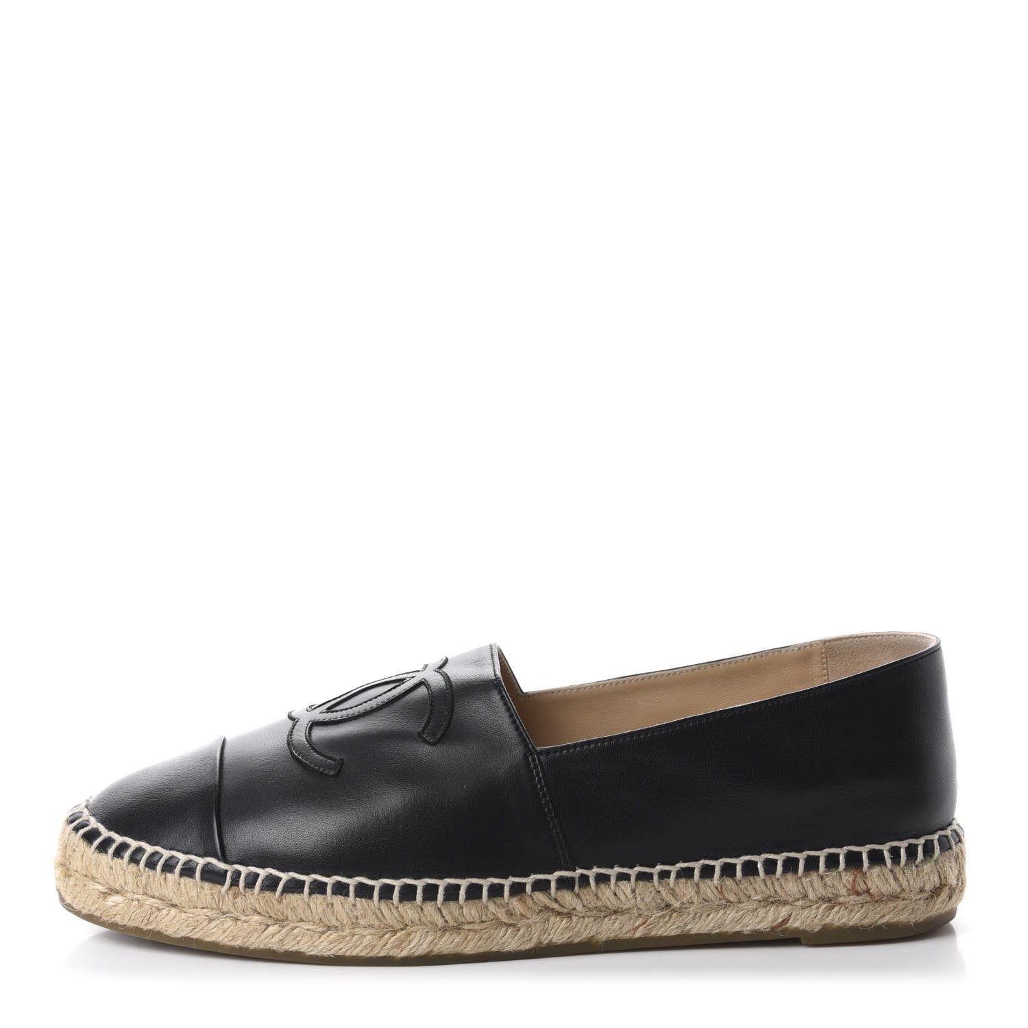 Chanel Lambskin CC Espadrilles 40 Black 1 of 13