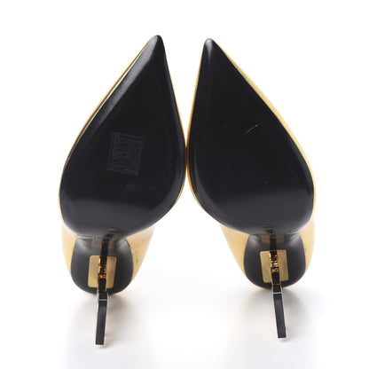 Saint Laurent Calfskin Opyum 100 Pumps 39 Gold 5 of 9