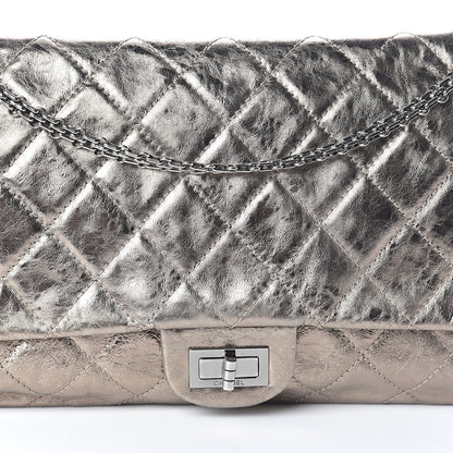 Chanel Metallic Aged Calfskin Quilted 2.55 Reissue 228 Flap Pewter 8 of 10