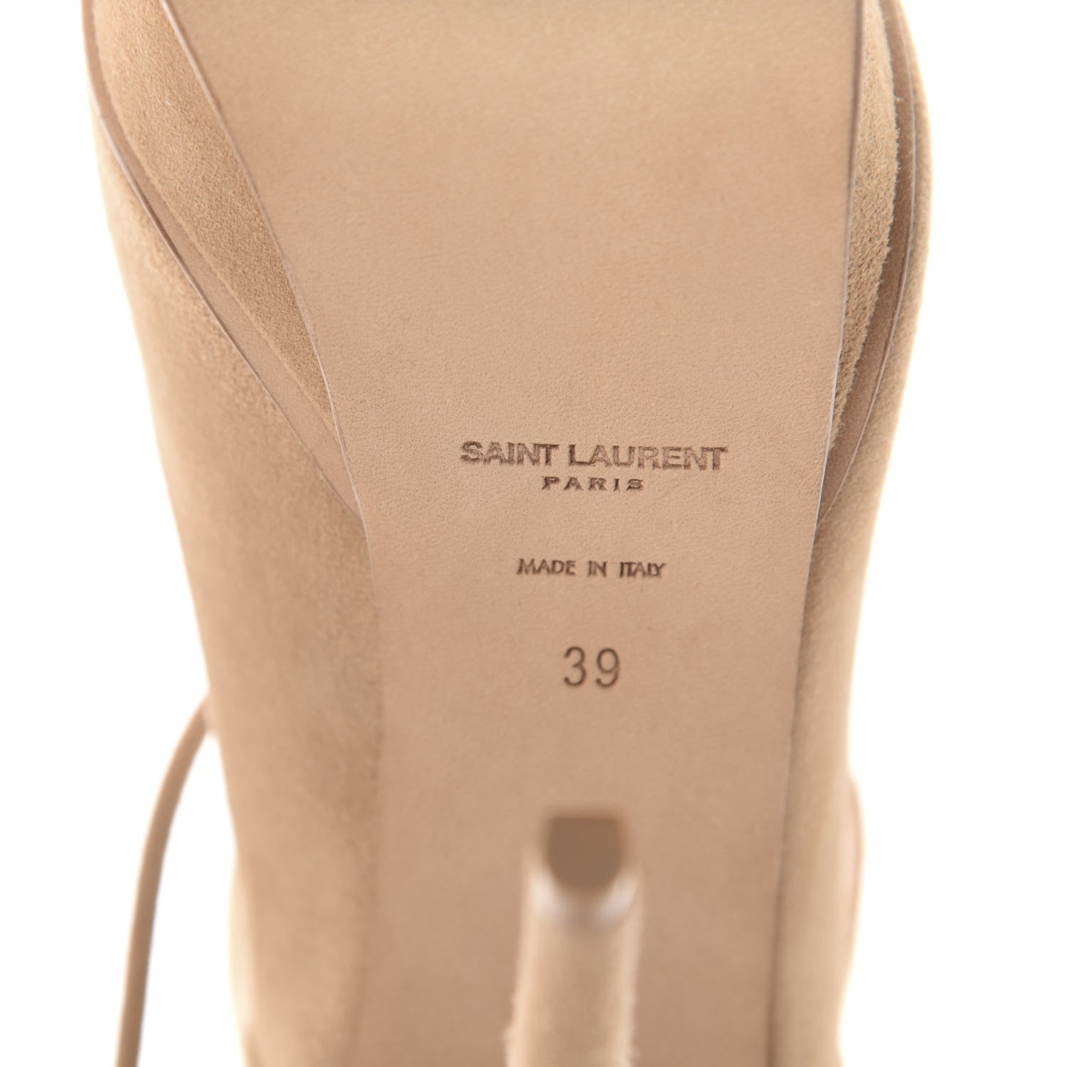 Saint Laurent Suede Lou Tribute 105 Lace Platform Sandals 39 Beige 9 of 9