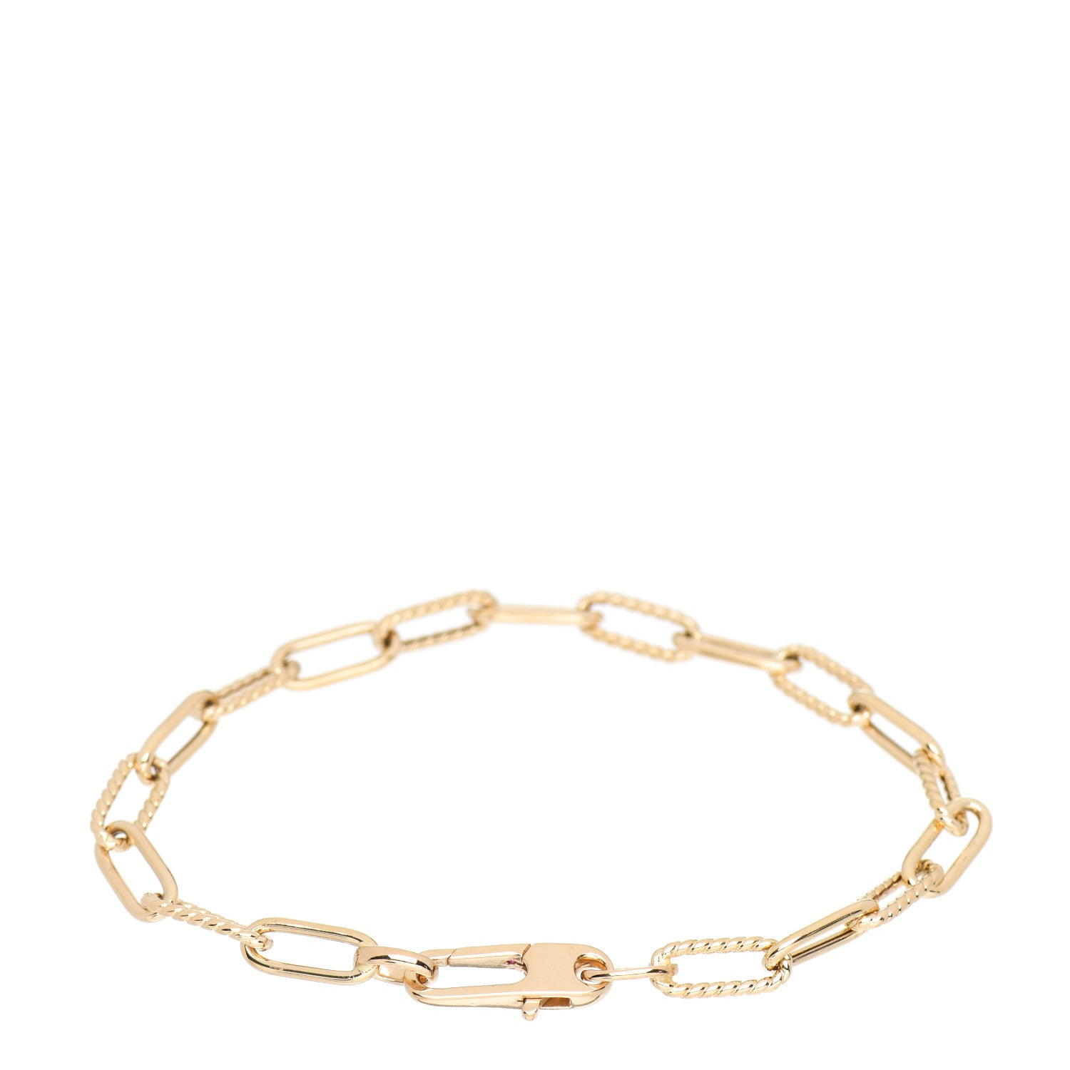 Roberto Coin 18K Yellow Gold Roped Paper Clip Link Bracelet 3 of 4