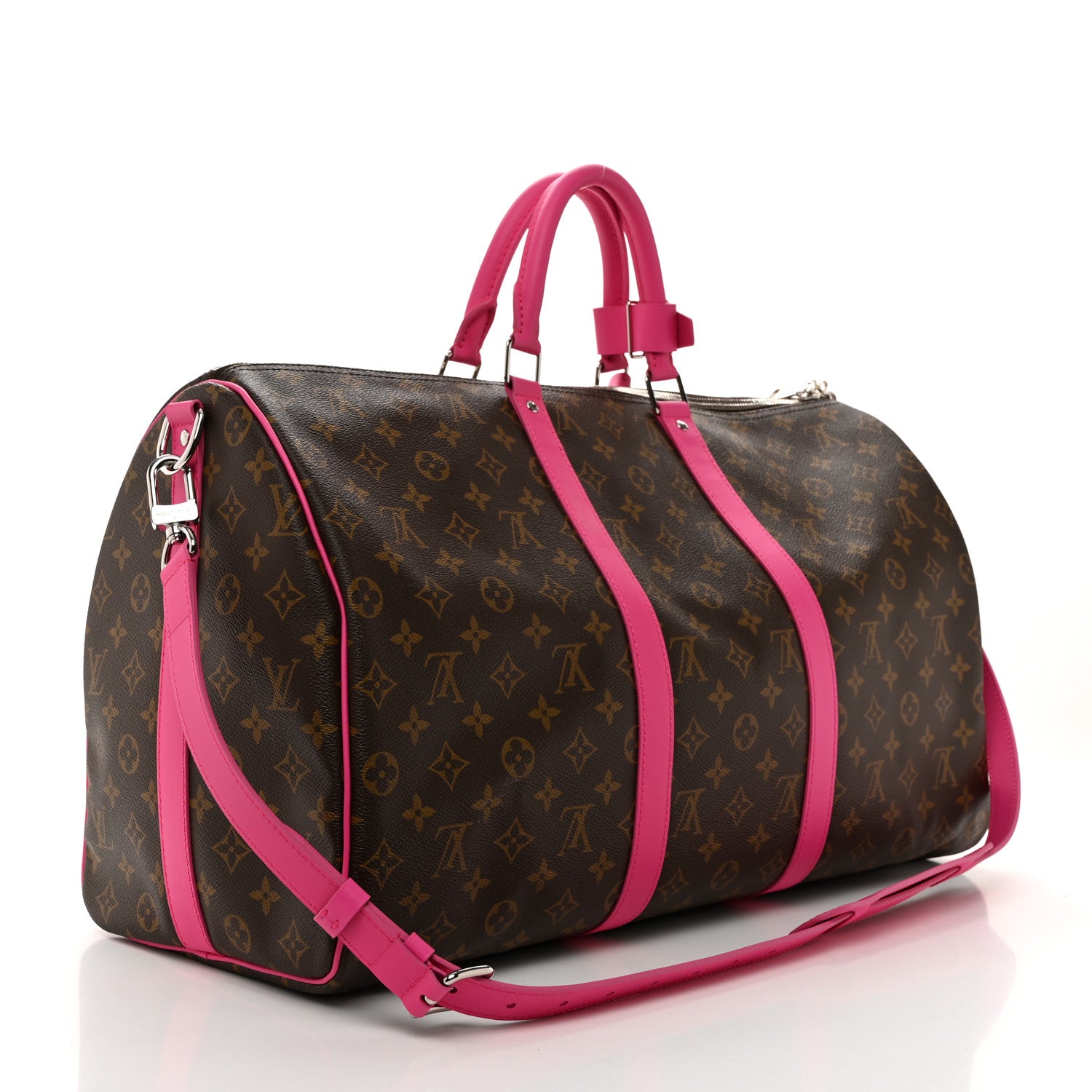 Louis Vuitton Monogram Macassar Keepall Bandouliere 50 Fuchsia 2 of 10