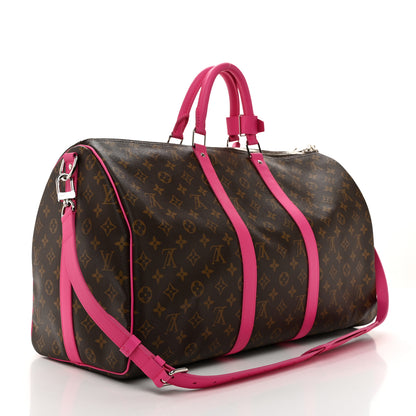 Louis Vuitton Monogram Macassar Keepall Bandouliere 50 Fuchsia 2 of 10