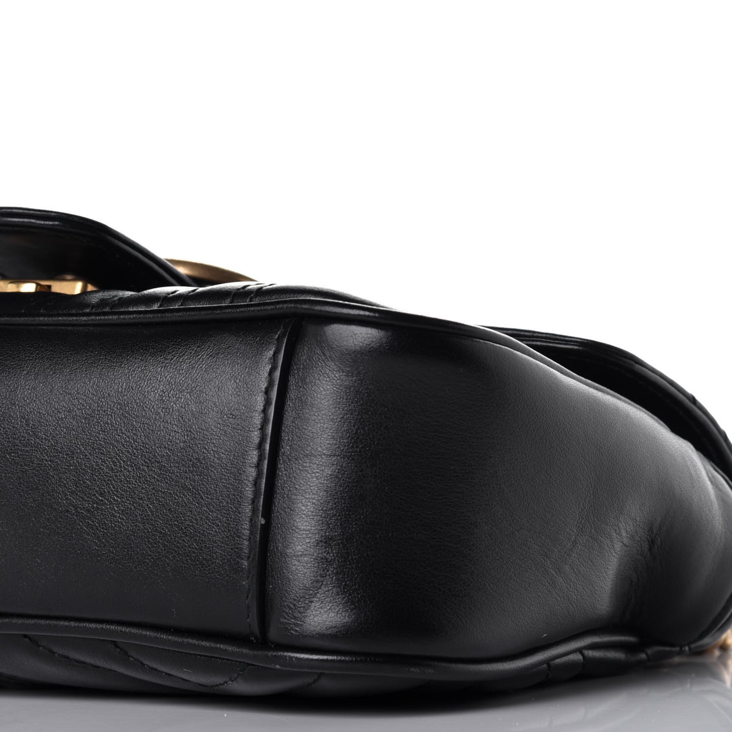 Calfskin Matelasse Mini GG Marmont Shoulder Bag Black