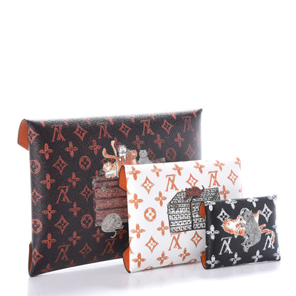 Louis Vuitton Catogram Kirigami Pochette Set Marron White Black 3 of 6