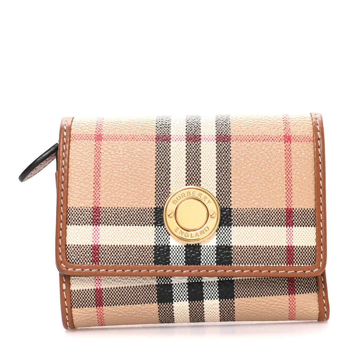 E-Canvas Vintage Check Tri-Fold Wallet Archive Beige