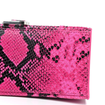 Balenciaga Shiny Calfskin Python Effect Small Hourglass Top Handle Bag Fuchsia Black 7 of 9