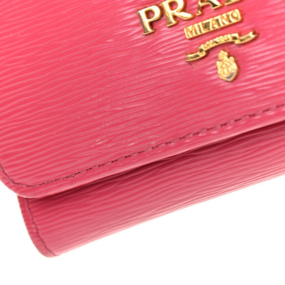 Prada Vitello Move Tri-Fold Compact Wallet Peonia 6 of 14