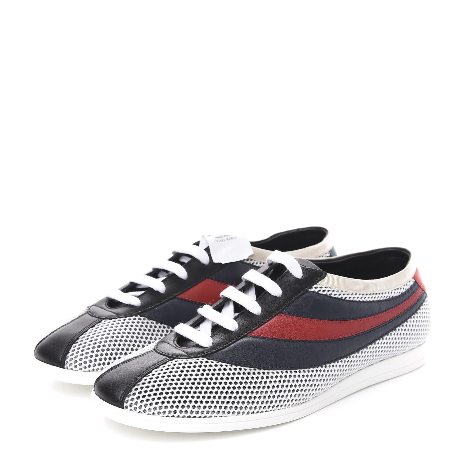 Gucci Calfskin Web Falacer Sneakers 7.5 White Blue Red 3 of 9