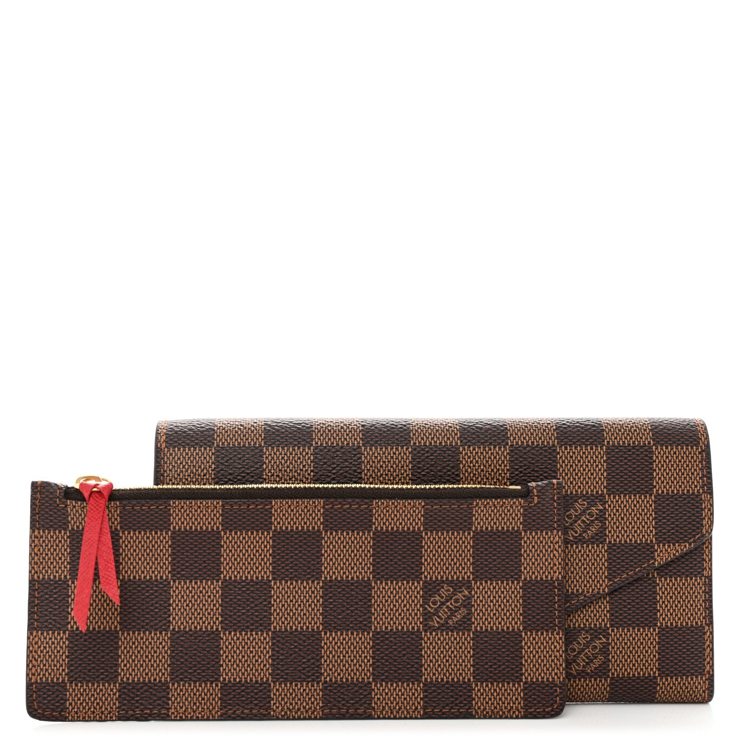 Louis Vuitton Damier Ebene Josephine Wallet Red 3 of 10