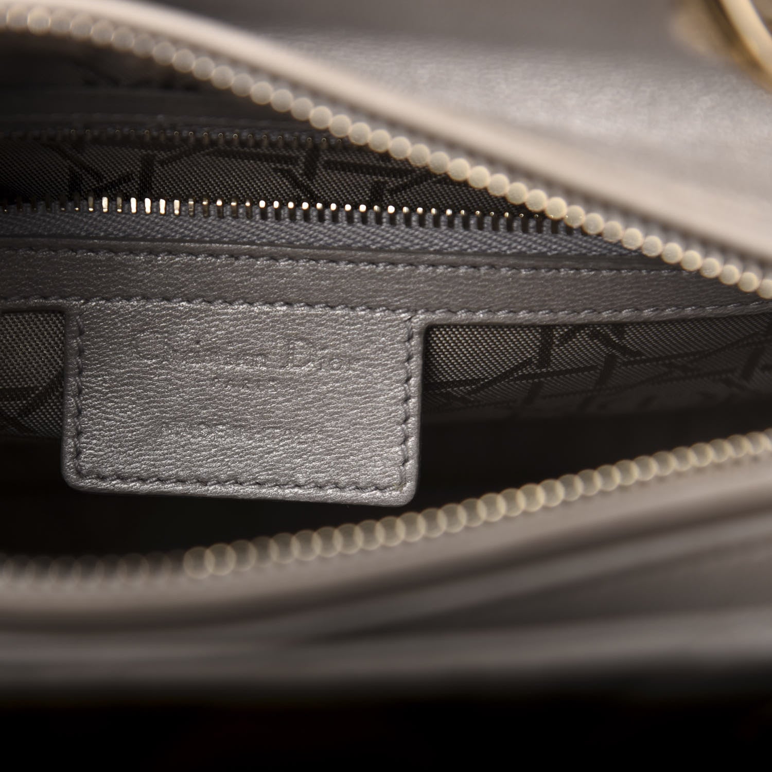 Christian Dior Pearly Lambskin Cannage Medium Lady Dior Grey 7 of 19