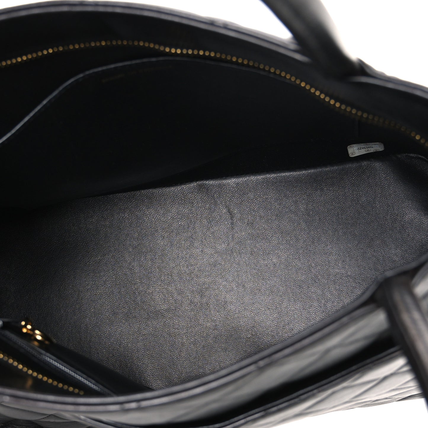 Lambskin Quilted Medallion Tote Black