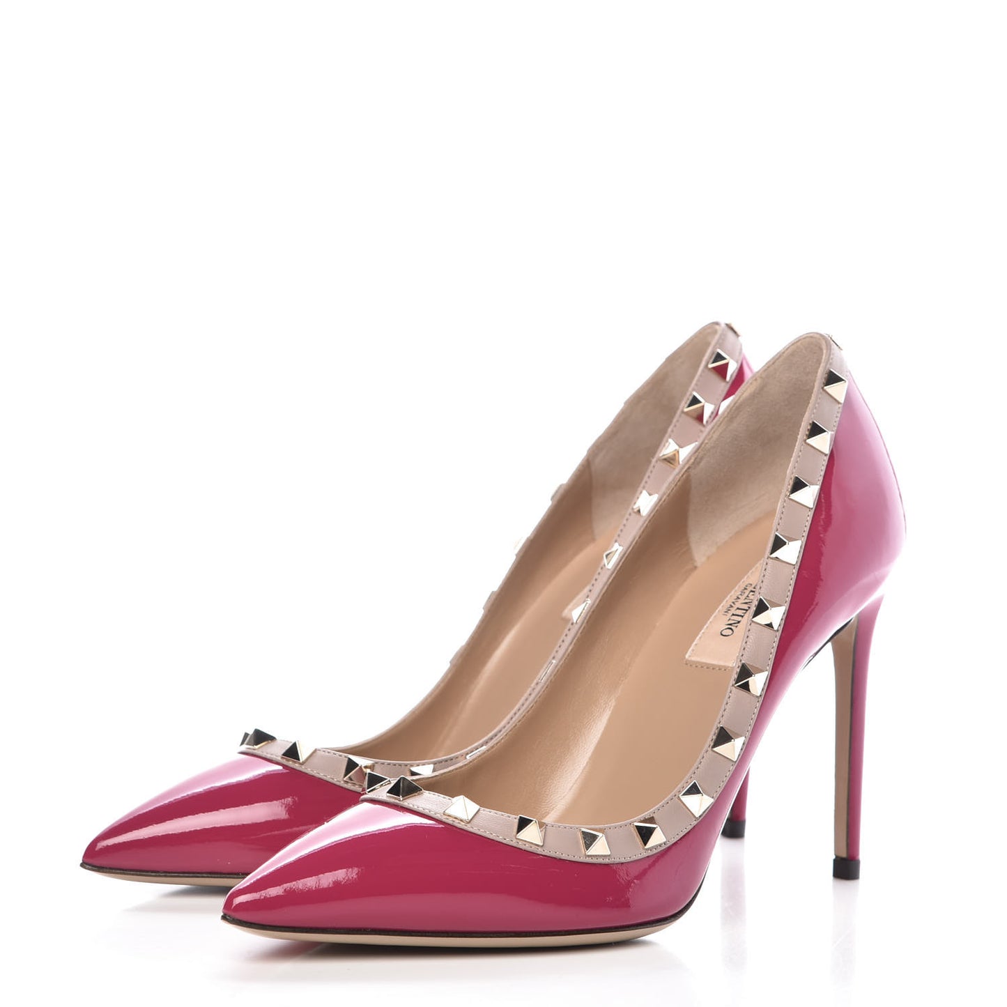 Patent Rockstud 100mm Pumps 38 Deep Cyclamin Poudre