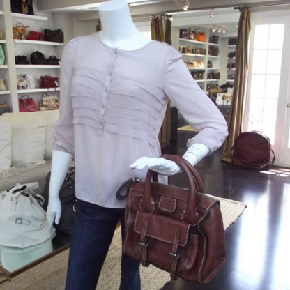 Chloe Calfskin Small Edith Satchel Brown 2 of 9