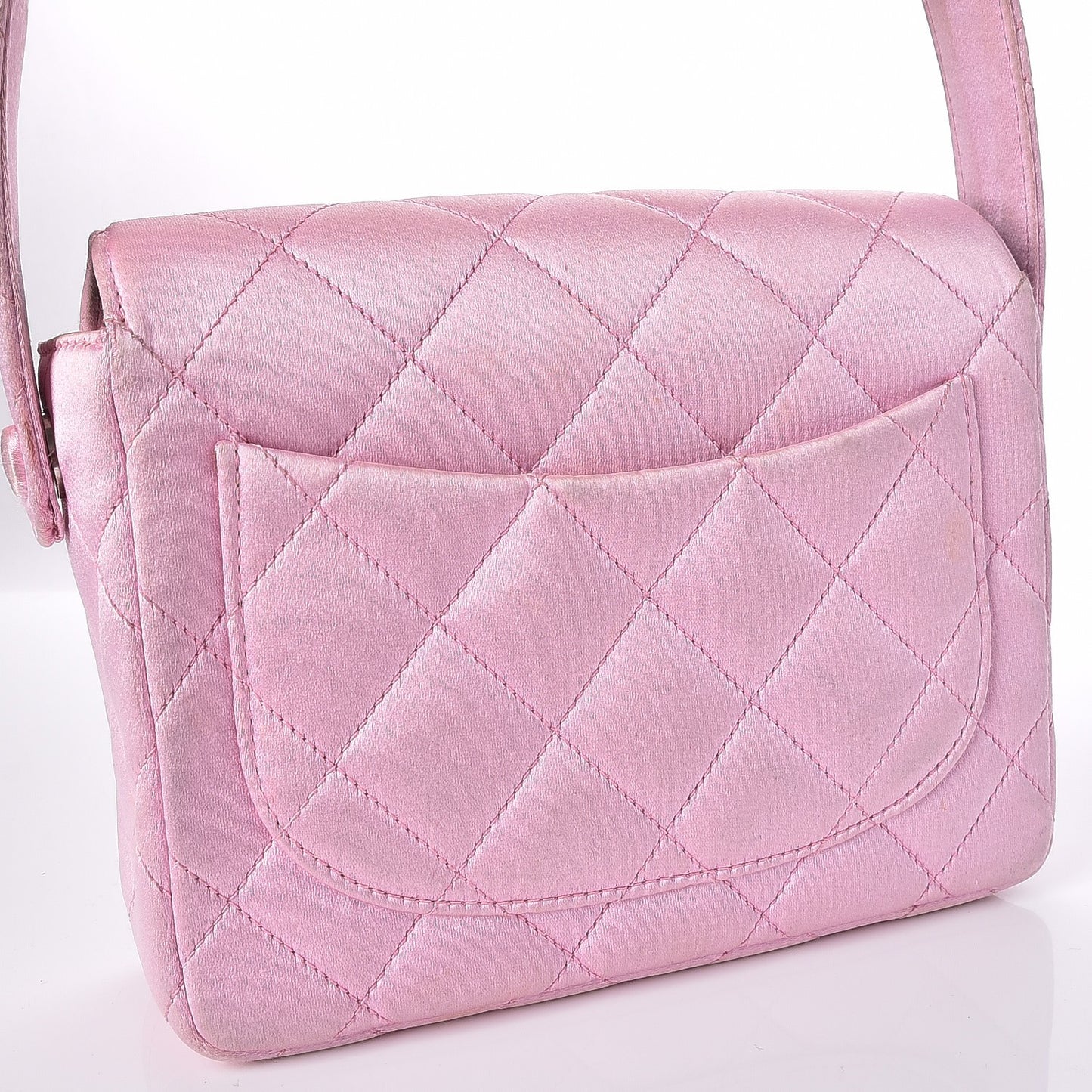Satin Quilted Evening Bag Pink