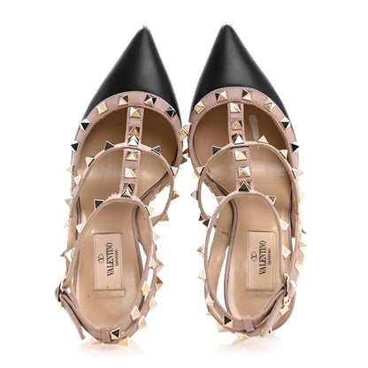 Valentino Garavani Calfskin Nappa Rockstud Ankle Strap 100mm Pumps 36.5 Black Poudre 2 of 12