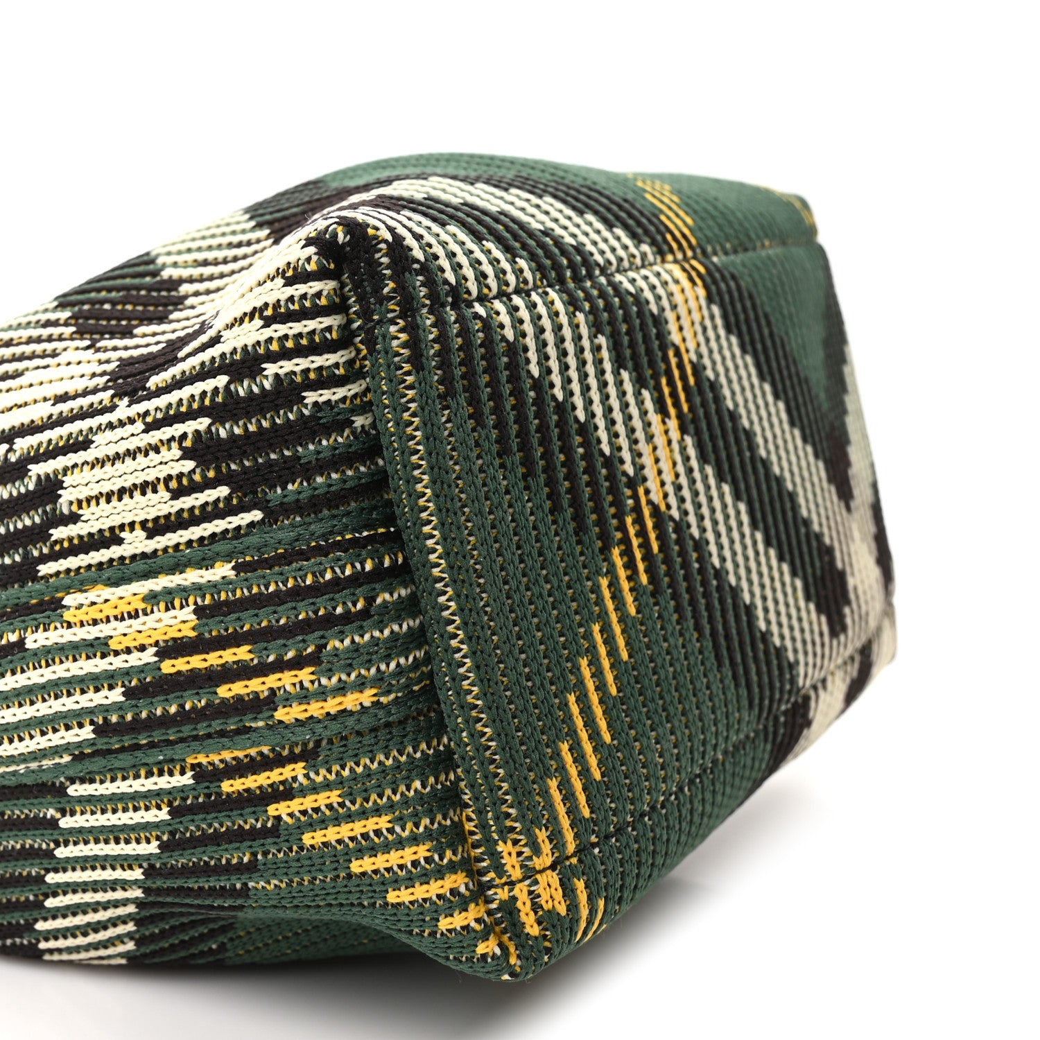 Burberry Canvas Knitted Check Mini Peg Duffle Bag Ivy 9 of 10