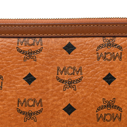 MCM Visetos Medium Stark Wristlet Pouch Cognac 8 of 11