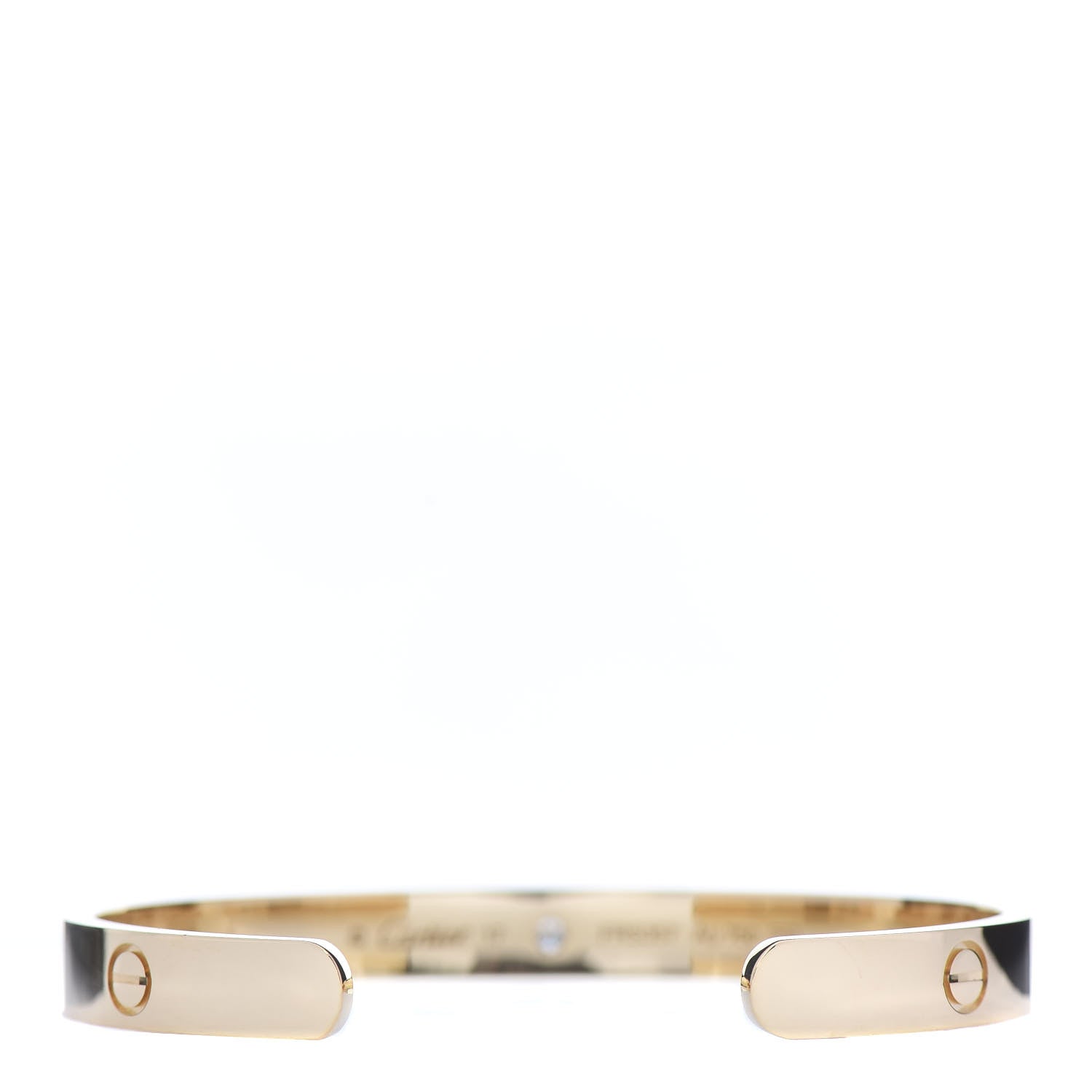Cartier 18K Yellow Gold 1 Diamond LOVE Cuff Bracelet 17 3 of 5