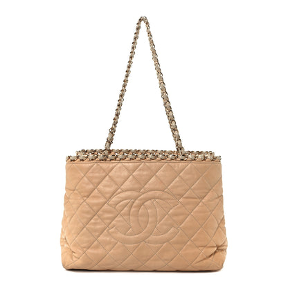 Chanel Lambskin Quilted Small Chain Me Tote Light Beige 1 of 11