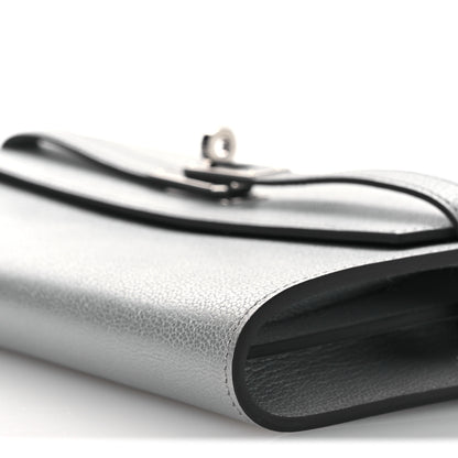 Hermes Metallic Chevre Chamkilight Kelly Wallet To Go Argent 10 of 13