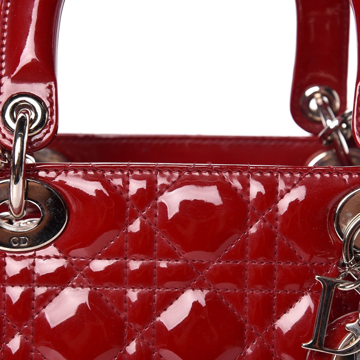 Patent Cannage Medium Lady Dior Red