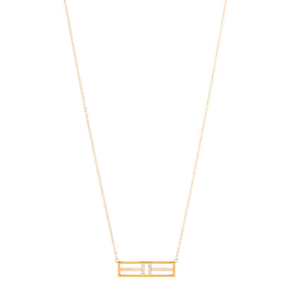 Tiffany 18K Yellow Gold Diamond Tiffany T Two Open Horizontal Bar Pendant 1 of 7