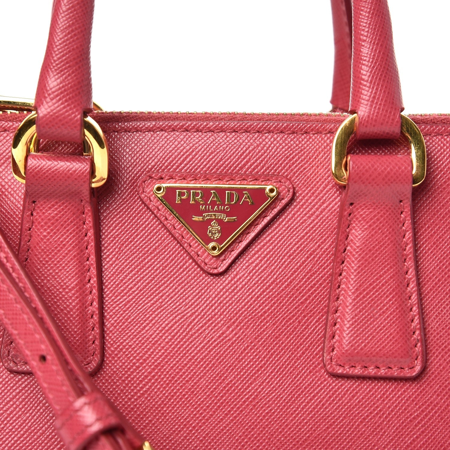 Prada Saffiano Mini Galleria Double Zip Tote Peonia 7 of 13
